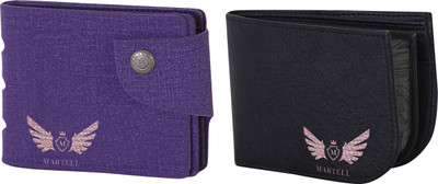 

Martell Men Purple Artificial Leather Wallet(2 Card Slots), Black