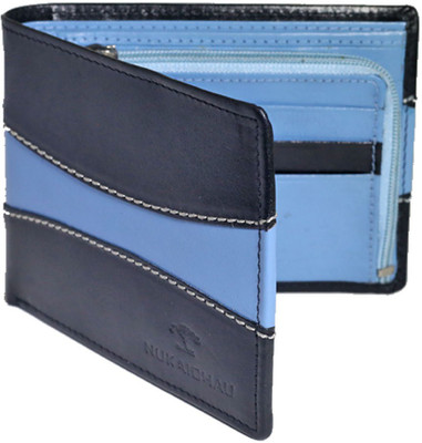 

NUKAICHAU Men Casual Black, Blue Genuine Leather Wallet(9 Card Slots)