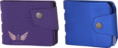 

Martell Men Purple Artificial Leather Wallet(2 Card Slots), Blue