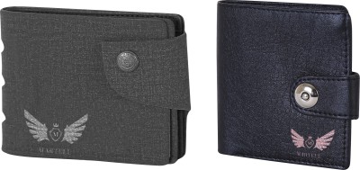 

Martell Men Grey Artificial Leather Wallet(2 Card Slots), Black