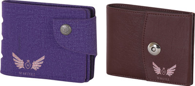 

Martell Men Purple Artificial Leather Wallet(2 Card Slots), Brown