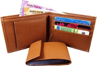 

SHAR Men Tan Artificial Leather Wallet(10 Card Slots)