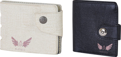

Martell Men White Artificial Leather Wallet(2 Card Slots), Black