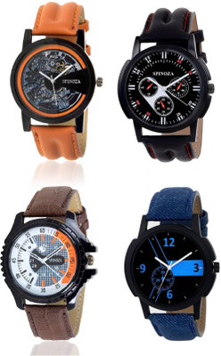 

SPINOZA SP-1-4-6-A1 chronograph pattern combo of four black blue brown watch for boys and girls Sport Watch - For Men & Women