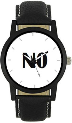 

Montres New Stylish "No" Black Leather Strap Men & Women Watch - For Boys