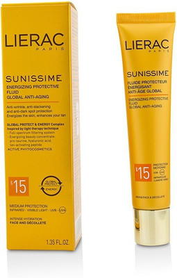 

Lierac Sunissime Global Anti-Aging Energizing Protective Fluid SPF15 For Face & Decollete(40 ml)