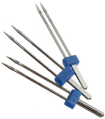 

Generic 3Pcs Steel Twin Double Needle Sewing Machine Needles Pins Cloth Decor Needlework Knitting Needles