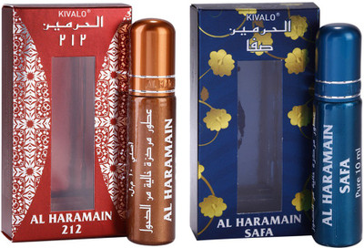 

Kivalo Haramain Pure Original 212 & Safa Fragrance Roll On Attar Combo Pack of 2 x 10 ml For Women Floral Attar(Musk)