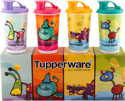 

Tupperware Willy Friends Tumbler (each one 330ml) 330 ml Sipper(Pack of 4, Multicolor)