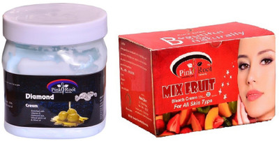 

Pink Root Mix Fruit Bleach 250gm, Diamond Cream 500ml(Set of 2)