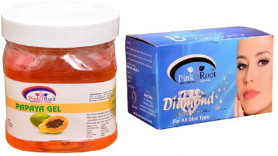 

Pink Root Diamond Bleach 250gm, Papaya Gel 500ml(Set of 2)