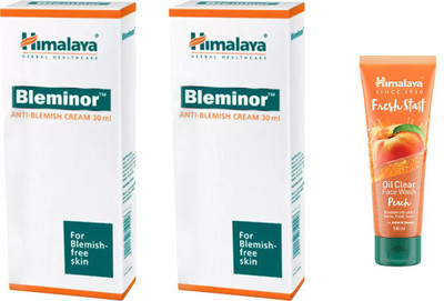 

Himalaya Bleminor Anti-Blemish Cream, Fresh Start Oil Clear peach Face Wash(Set of 3)