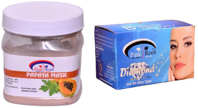 

Pink Root Diamond Bleach 250gm, Papaya Mask 500ml(Set of 2)