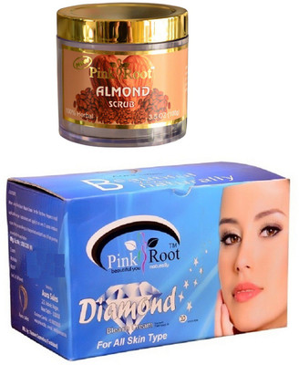 

Pink Root Diamond Bleach 250gm, Almond Scrub 100gm(Set of 2)