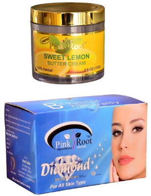 

Pink Root Diamond Bleach 250gm, Sweet Lemon Butter Cream 100gm(Set of 2)
