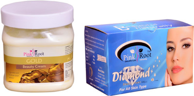 

Pink Root Diamond Bleach 250gm, Gold Cream 500ml(Set of 2)