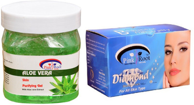 

Pink Root Diamond Bleach 250gm, Aloe Vera Gel 500ml(Set of 2)