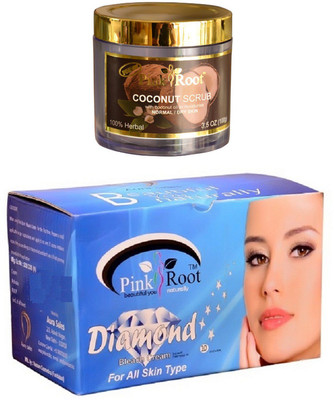 

Pink Root Diamond Bleach 250gm, Coconut Scrub 100gm(Set of 2)