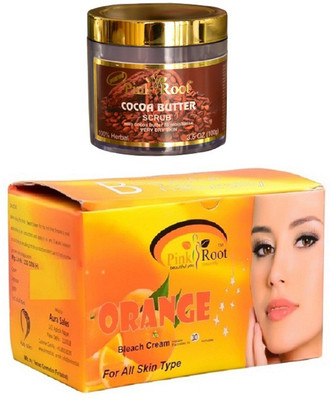

Pink Root Orange Bleach 250gm, Cocoa Butter Scrub 100gm(Set of 2)