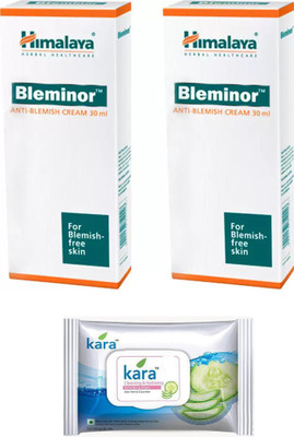 

Himalaya Bleminor Anti-Blemish Cream, kara skin care wipes(Set of 3)