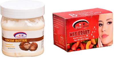 

Pink Root Mix Fruit Bleach 250gm, Cocoa Butter Cream 500ml(Set of 2)