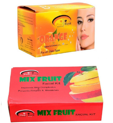 

Pink Root Orange Bleach 250gm, Mix Fruit Facial Kit 83gm(Set of 2)