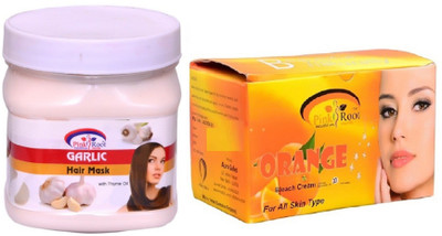 

Pink Root Orange Bleach 250gm, Garlic Hair Mask 500ml(Set of 2)