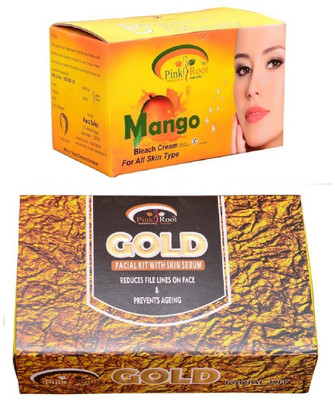 

Pink Root Mango Bleach 250gm, Gold Facial Kit 83gm(Set of 2)