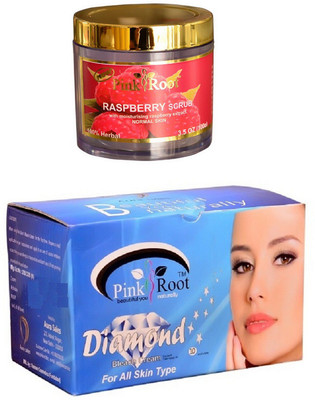 

Pink Root Diamond Bleach 250gm, Raspberry Scrub 100gm(Set of 2)
