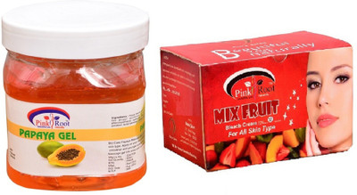

Pink Root Mix Fruit Bleach 250gm, Papaya Gel 500ml(Set of 2)