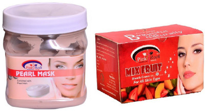 

Pink Root Mix Fruit Bleach 250gm, Pearl Mask 500ml(Set of 2)
