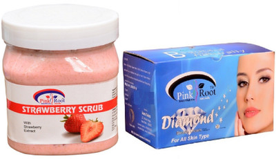 

Pink Root Diamond Bleach 250gm, Strawberry Scrub 500ml(Set of 2)