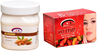

Pink Root Mix Fruit Bleach 250gm, Almond Nourishing Cream 500ml(Set of 2)