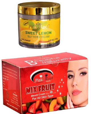 

Pink Root Mix Fruit Bleach 250gm, Sweet Lemon Butter Cream 100gm(Set of 2)