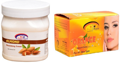 

Pink Root Orange Bleach 250gm, Almond Nourishing Cream 500ml(Set of 2)