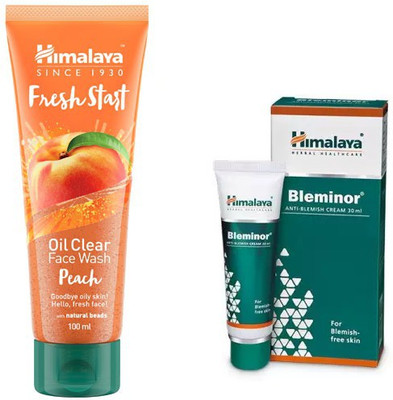 

Himalaya fresh start oil clear peach face wash, bleminor anti blemish cream(Set of 2)