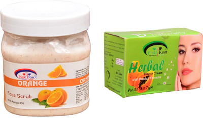 

Pink Root Herbal Bleach 250gm, Orange Scrub 500ml(Set of 2)