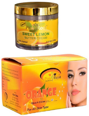 

Pink Root Orange Bleach 250gm, Sweet Lemon Butter Cream 100gm(Set of 2)