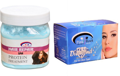 

Pink Root Diamond Bleach 250gm, Hair Repair Spa 500ml(Set of 2)