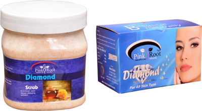 

Pink Root Diamond Bleach 250gm, Diamond Scrub 500ml(Set of 2)