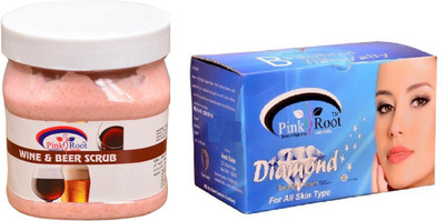 

Pink Root Diamond Bleach 250gm, Wine & Beer Scrub 500ml(Set of 2)