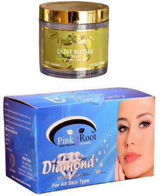 

Pink Root Diamond Bleach 250gm, Olive Butter Cream 100gm(Set of 2)