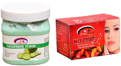 

Pink Root Mix Fruit Bleach 250gm, Cucumber Scrub 500ml(Set of 2)