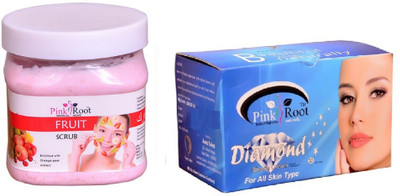 

Pink Root Diamond Bleach 250gm, Fruit Scrub 500ml(Set of 2)
