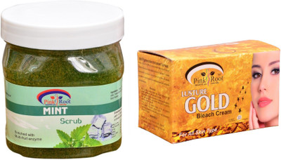 

Pink Root Gold Bleach 250gm, Mint Scrub 500ml(Set of 2)