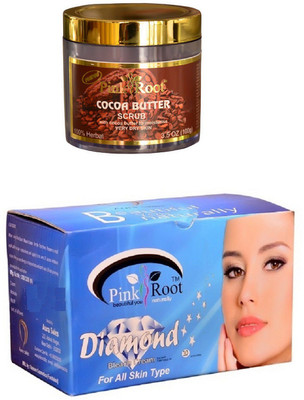 

Pink Root Diamond Bleach 250gm, Cocoa Butter Scrub 100gm(Set of 2)