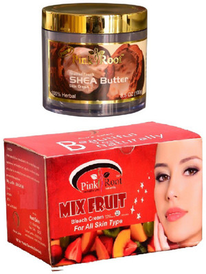 

Pink Root Mix Fruit Bleach 250gm, Shea Butter Skin Cream 100gm(Set of 2)