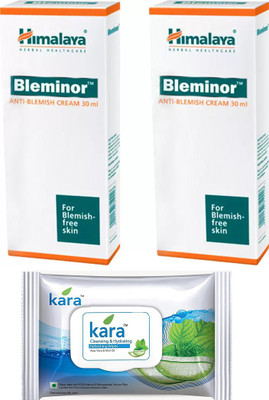 

Himalaya Bleminor Anti-Blemish Cream, kara skin care wipes(Set of 3)