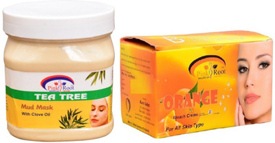 

Pink Root Orange Bleach 250gm, Tea Tree Mud Mask 500ml(Set of 2)