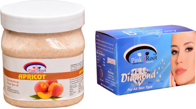 

Pink Root Diamond Bleach 250gm, Apricot Scrub 500ml(Set of 2)